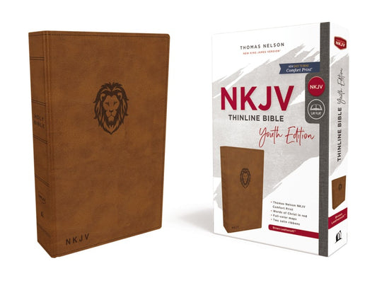 NKJV Thinline Bible, Youth Edition, Brown, Red Letter - Re-vived