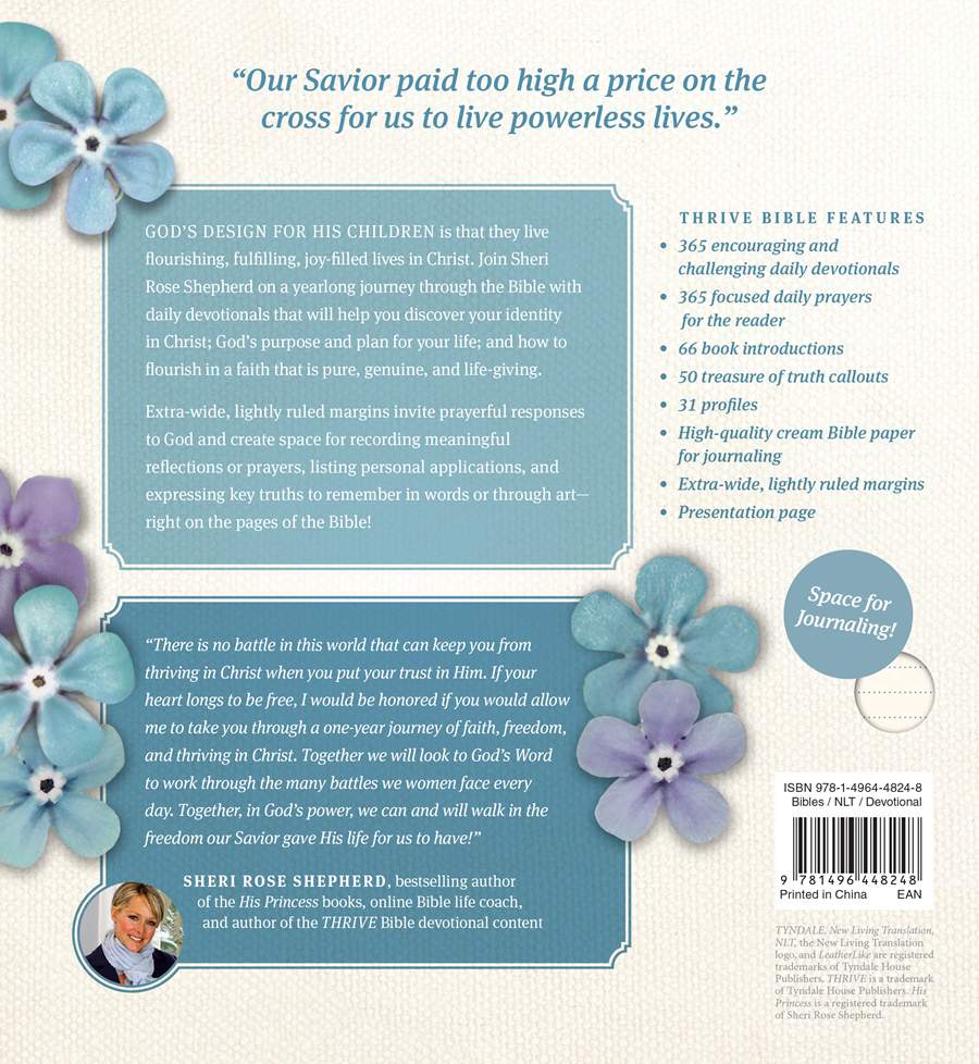 NLT THRIVE Creative Journaling Devotional Bible, Teal - Re-vived
