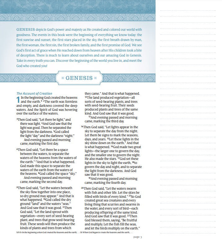 NLT THRIVE Creative Journaling Devotional Bible, Teal - Re-vived