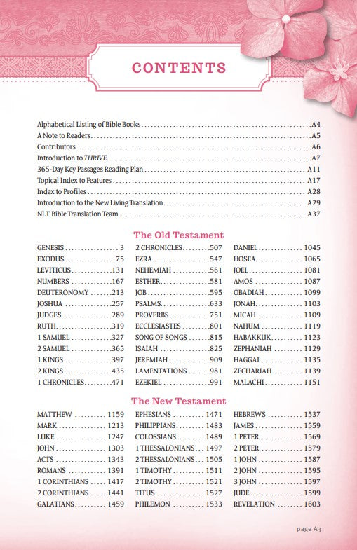 NLT THRIVE Devotional Bible for Women, Rose Metallic - Re-vived