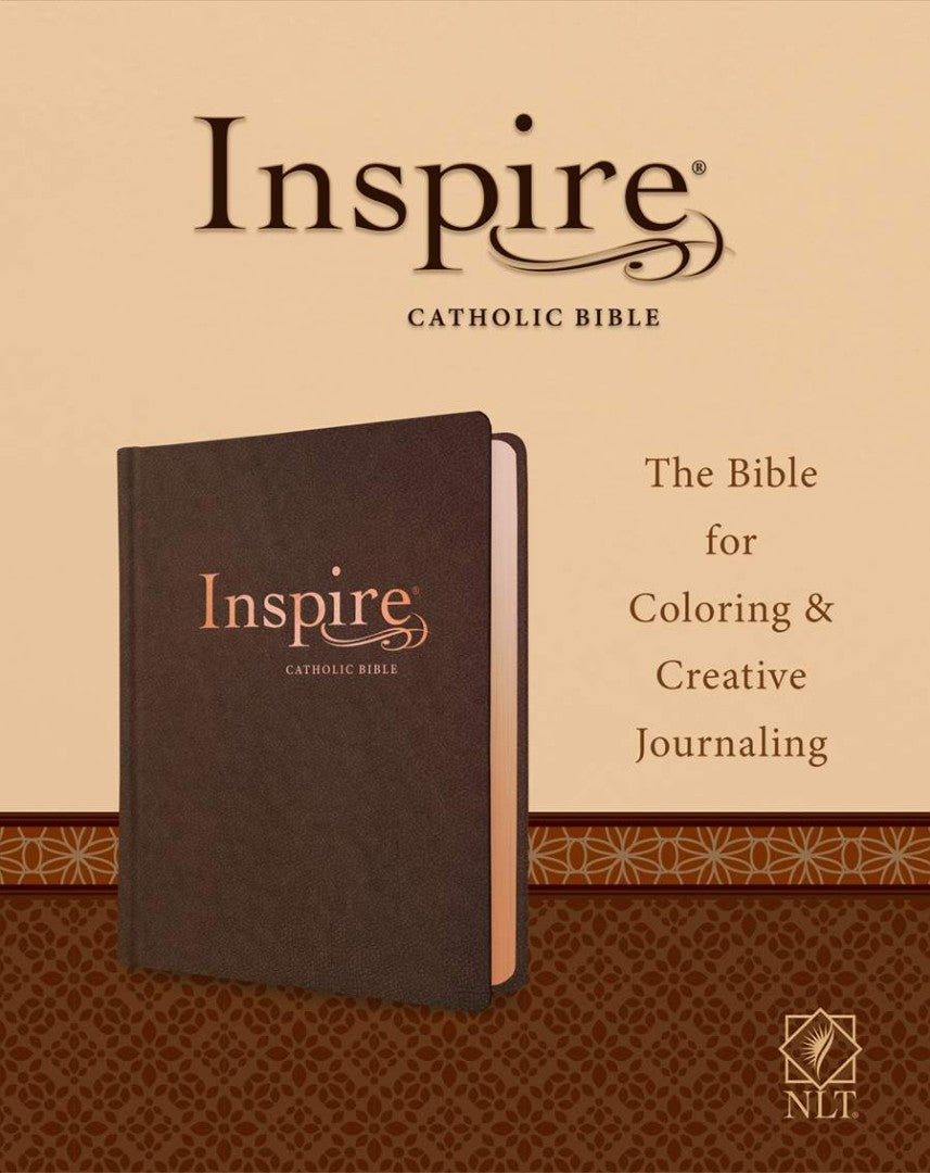 NLT Inspire Catholic Bible (LeatherLike, Dark Brown) - Re-vived