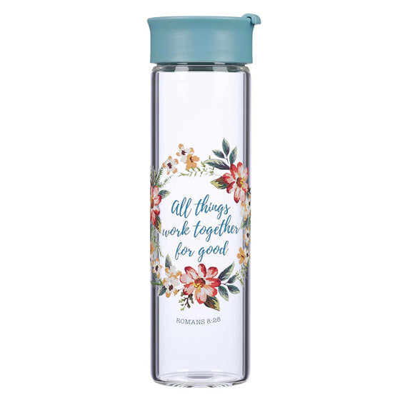 All Things Work Glass Water Bottle - Re-vived
