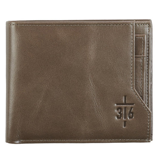 John 3:16 Brown Leather Wallet - Re-vived