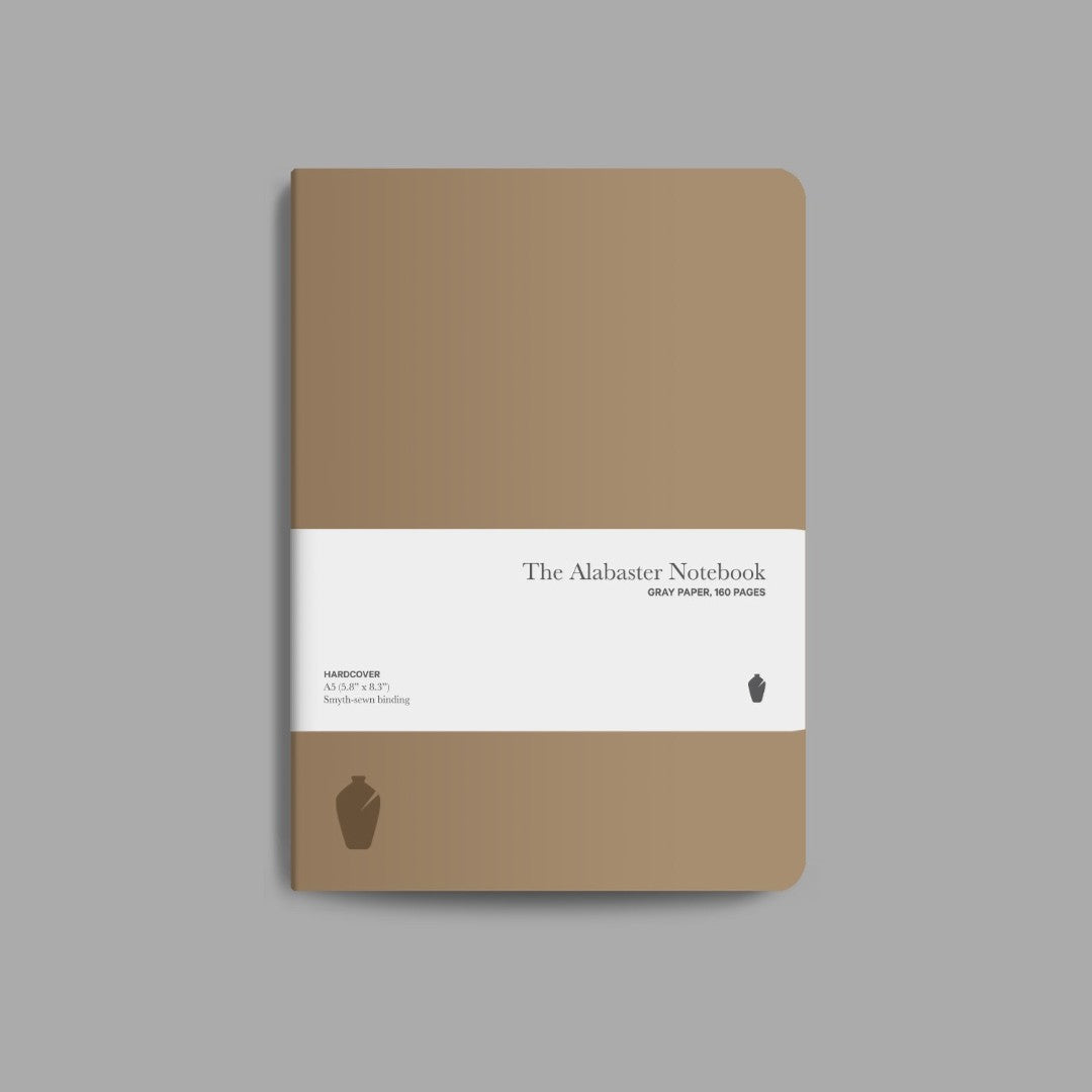 Alabaster Notebook, Tan, Hardcover, Blank - Re-vived