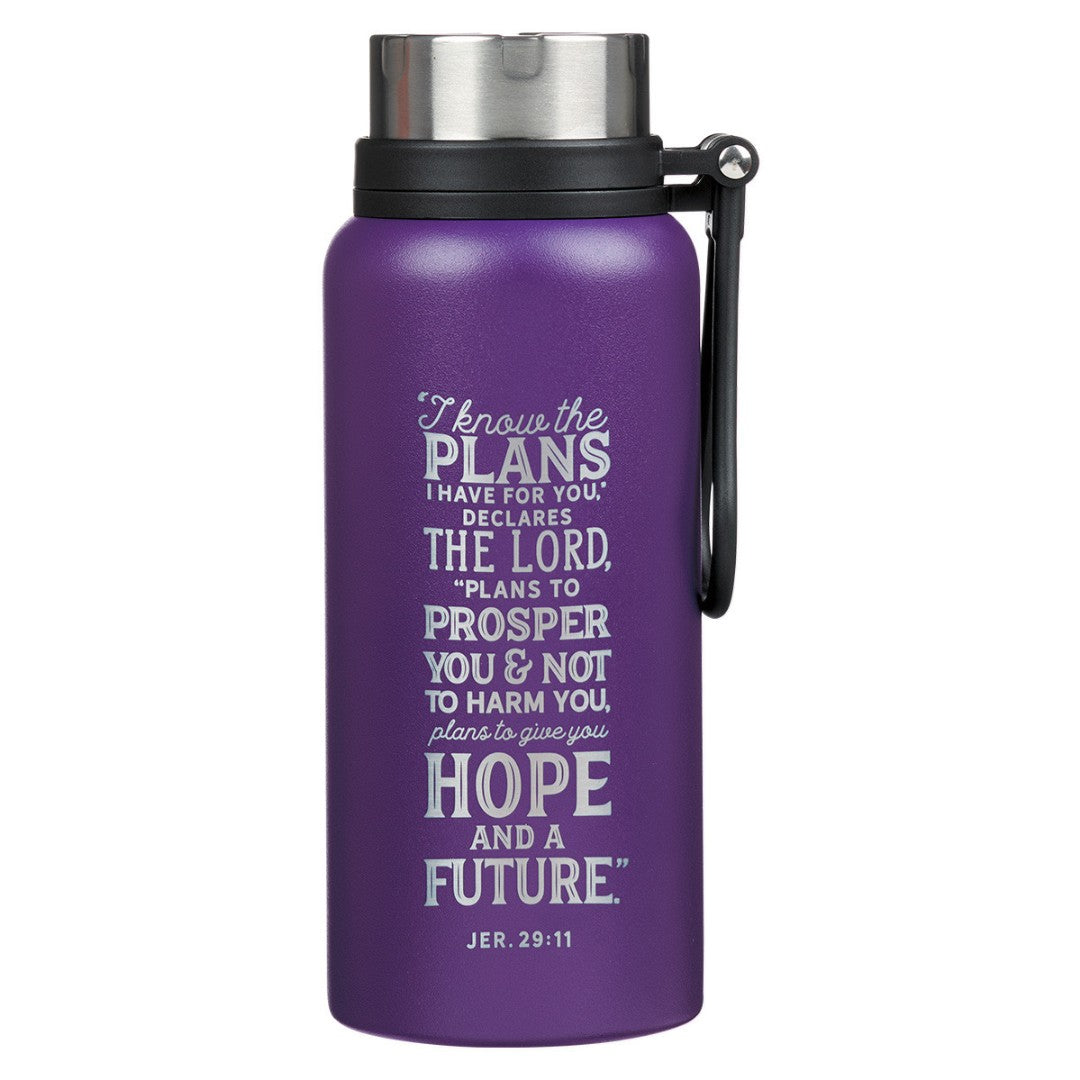 I Know the Plans Purple Stainless Steel Water Bottle - Re-vived