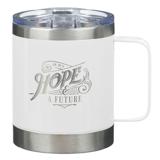 Hope and a Future White Camp Style Stainless Steel Mug - Re-vived
