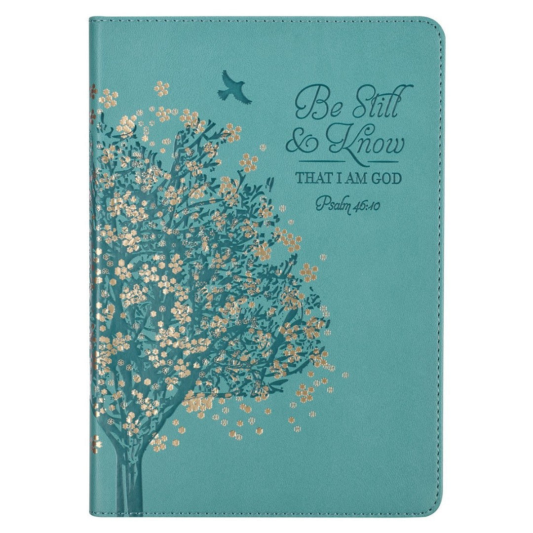 Be Still and Know Teal Faux Leather Classic Journal - Re-vived