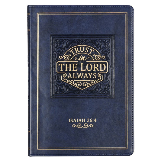 Trust in the Lord Navy Faux Leather Classic Journal - Re-vived