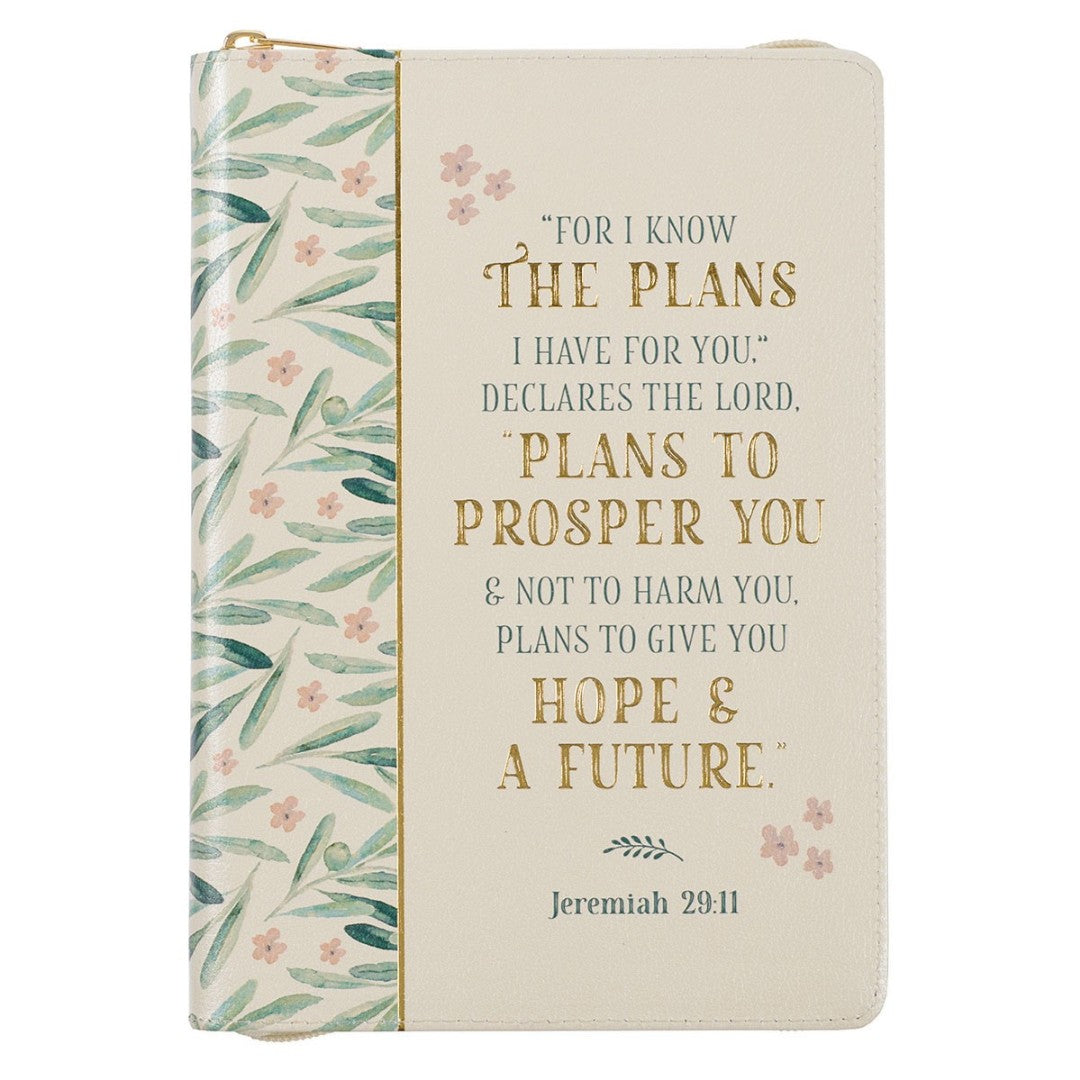 For I Know the Plans Faux Leather Classic Journal with Zip - Re-vived