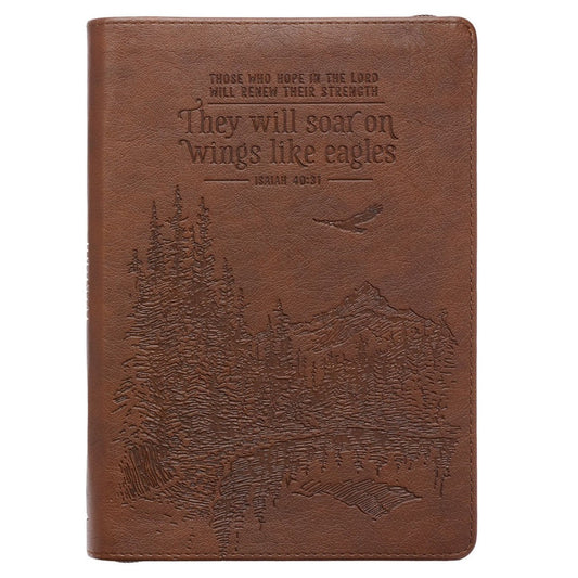 Soar Brown Faux Leather Classic Journal with Zip - Re-vived