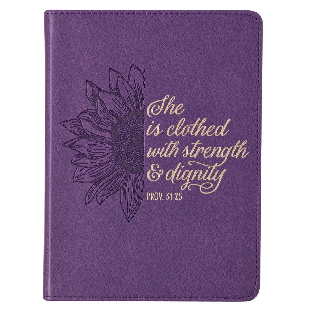 Strength & Dignity Purple Faux Leather Handy-Sized Journal - Re-vived