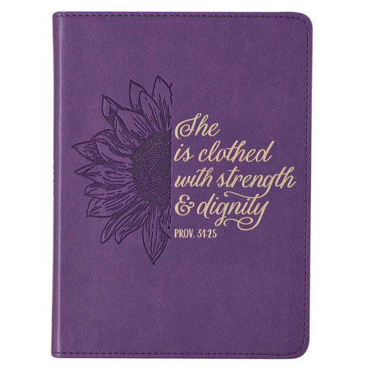 Strength & Dignity Purple Faux Leather Handy-Sized Journal - Re-vived