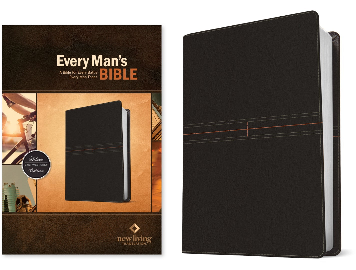 NLT Every Man's Bible, LeatherLike, East–West Grey - Re-vived