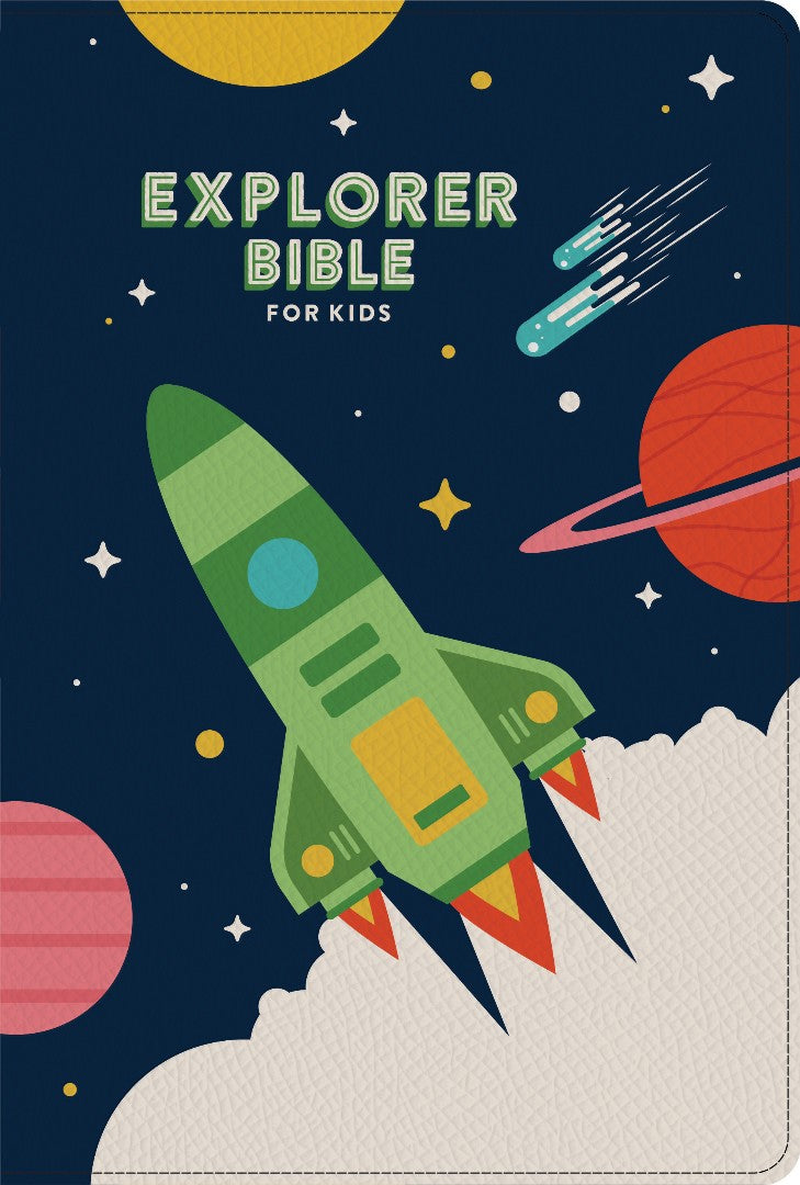 CSB Explorer Bible for Kids, Blast Off LeatherTouch - Re-vived