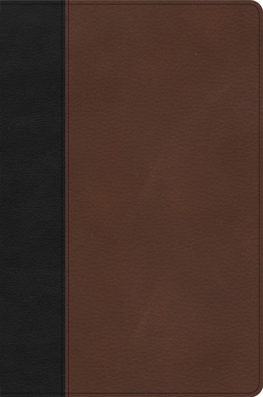 CSB Large Print Thinline Bible, Black/Brown LeatherTouch - Re-vived