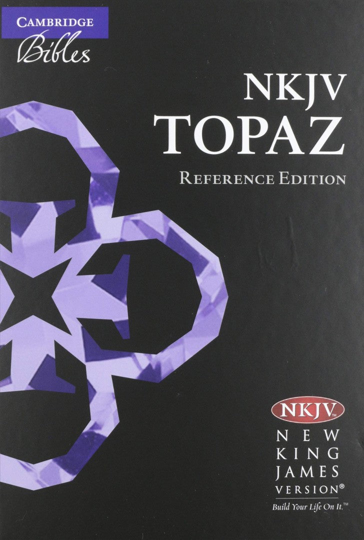 NKJV Topaz Reference Bible, Black, Calfsplit Leather - Re-vived