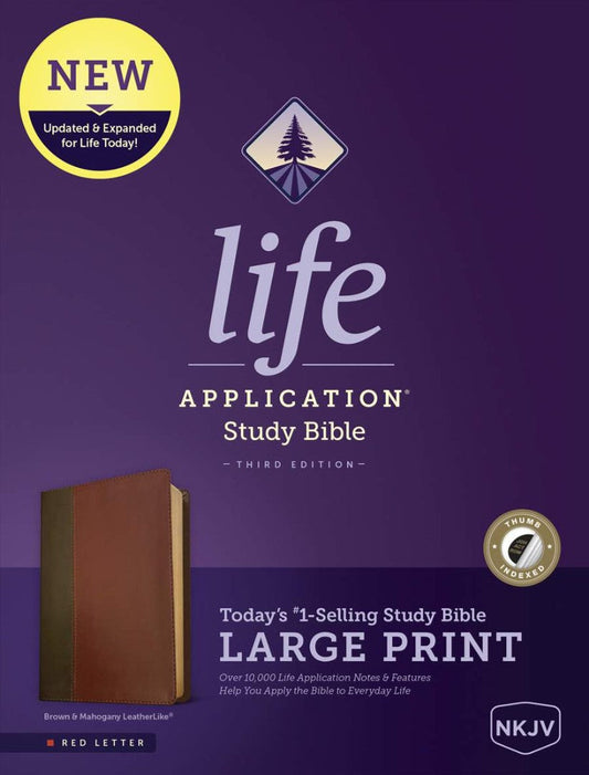 NKJV Life Application Study Bible Third Edition, Large Print - Re-vived