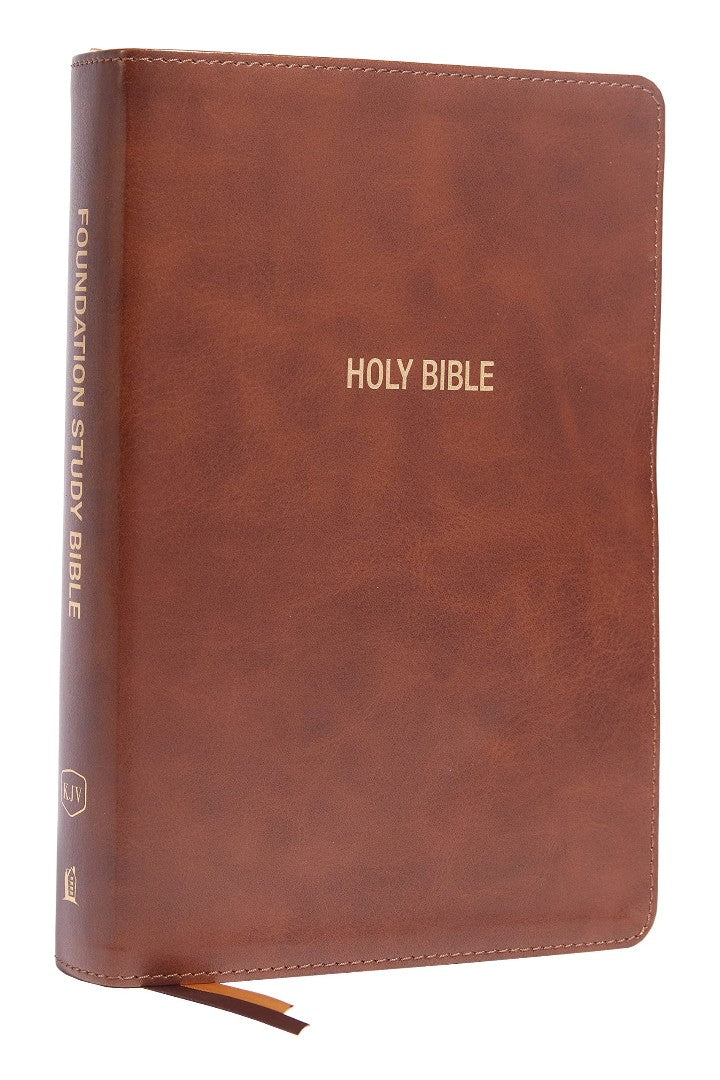 KJV Foundation Study Bible, Large Print, Brown, Red Letter - Re-vived