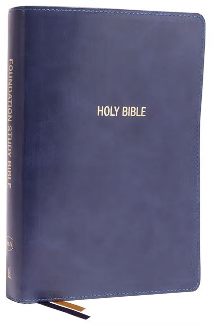 NKJV Foundation Study Bible, Red Letter, Indexed, Blue - Re-vived