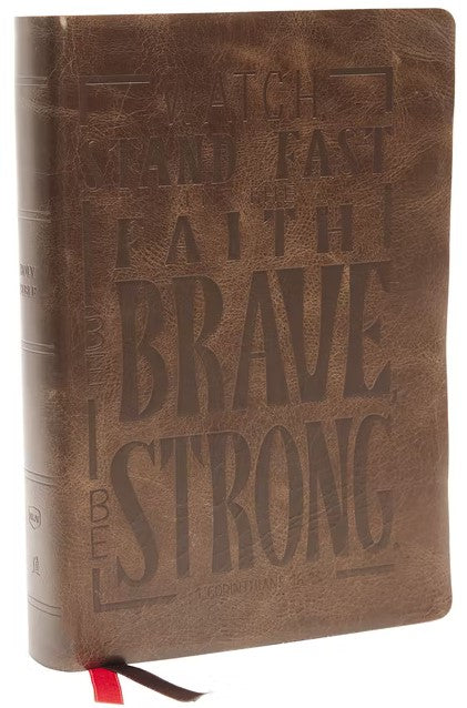 NKJV Giant Print Center-Column Reference Bible, Brown - Re-vived