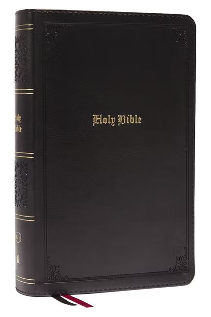 KJV Reference Bible Large Print, Leathersoft, Black - Re-vived