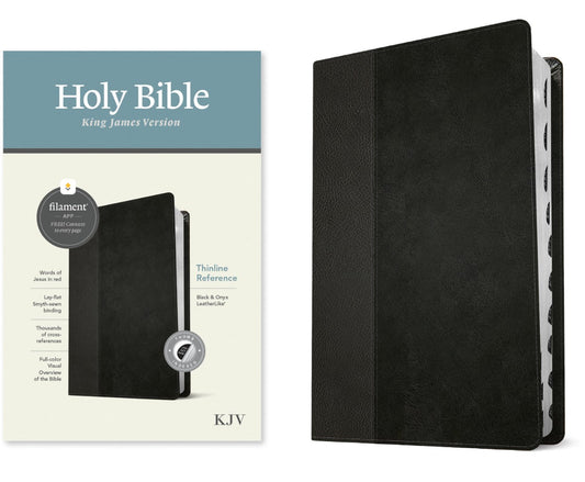 KJV Thinline Reference Bible, Filament Edition, Black - Re-vived