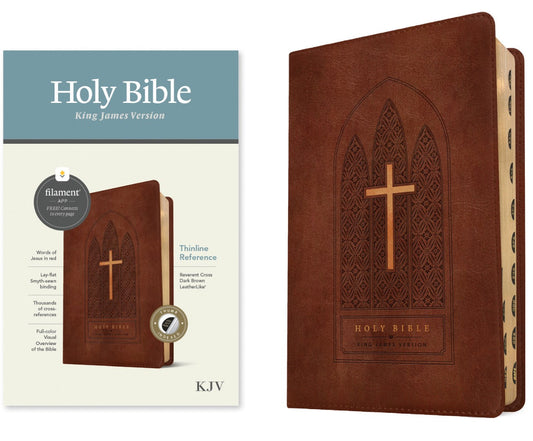 KJV Thinline Reference Bible, Filament Edition, Brown - Re-vived