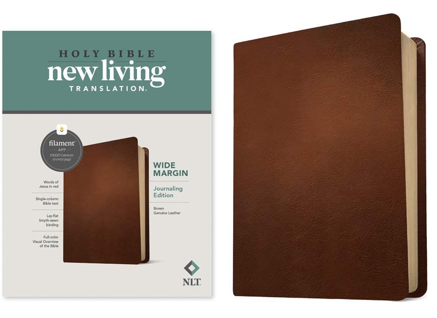 NLT Wide Margin Bible, Filament Enabled Edition, Brown - Re-vived