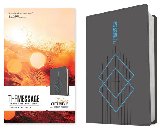 Message Deluxe Gift Bible, Charcoal - Re-vived