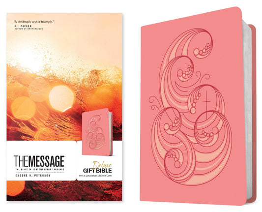 Message Deluxe Gift Bible, Pink and Gold Waves - Re-vived
