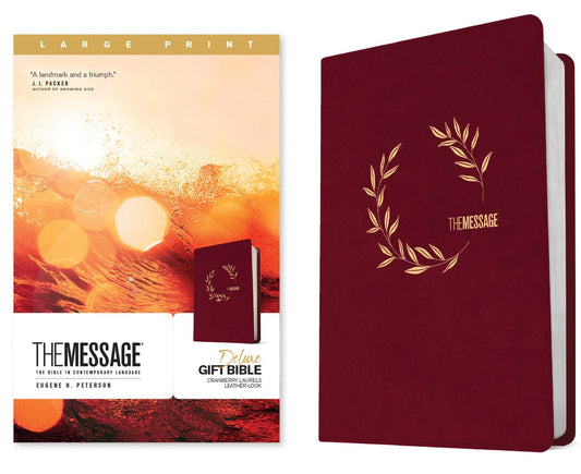 Message Deluxe Gift Bible, Large Print, Cranberry - Re-vived