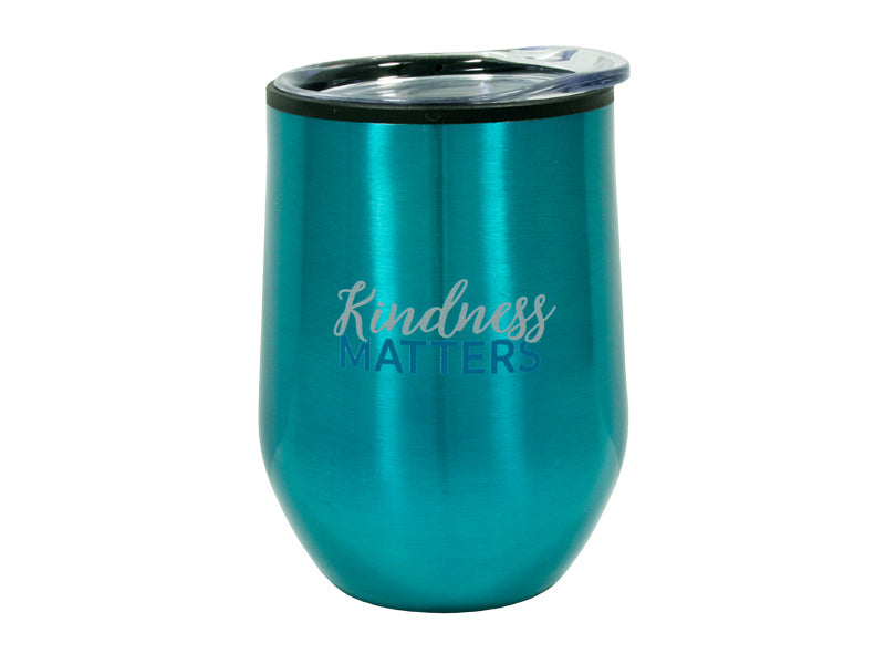 Mug Tumbler Stainless Steel Kindness Teal 12oz - Re-vived