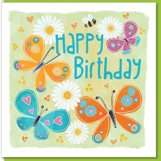 Birthday Butterflies & Bee Greetings Card - Re-vived