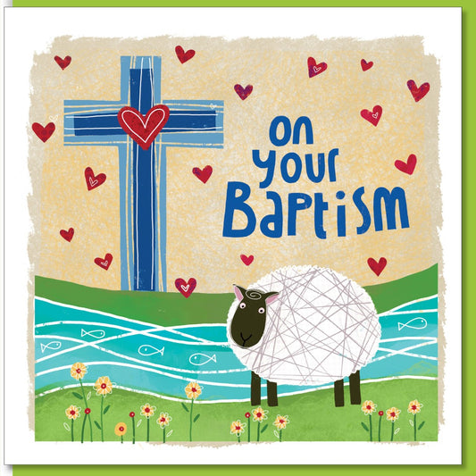 Baptism Sheep Greetings Card - Re-vived
