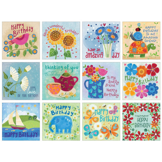 Eco-Friendly Birthday Cards (pack of 12) - Re-vived