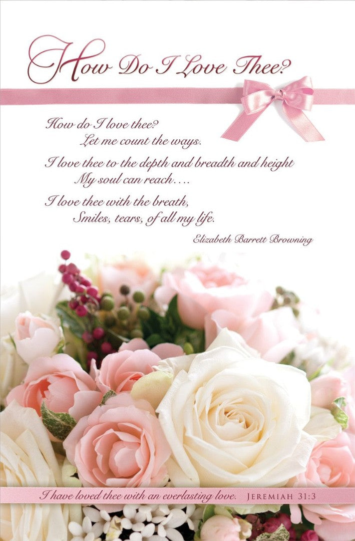How Do I Love Thee? Wedding Bulletin (pack of 100) - Re-vived