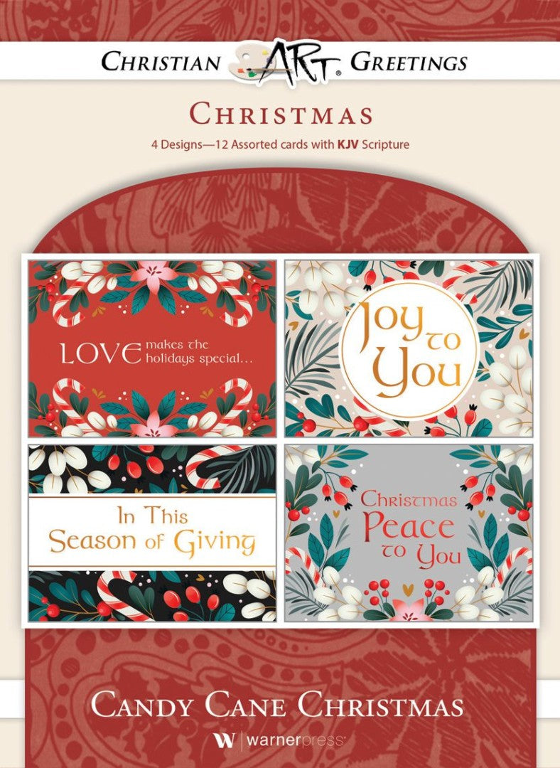 Candy Cane Christmas Boxed Cards (Box of 12) - Re-vived
