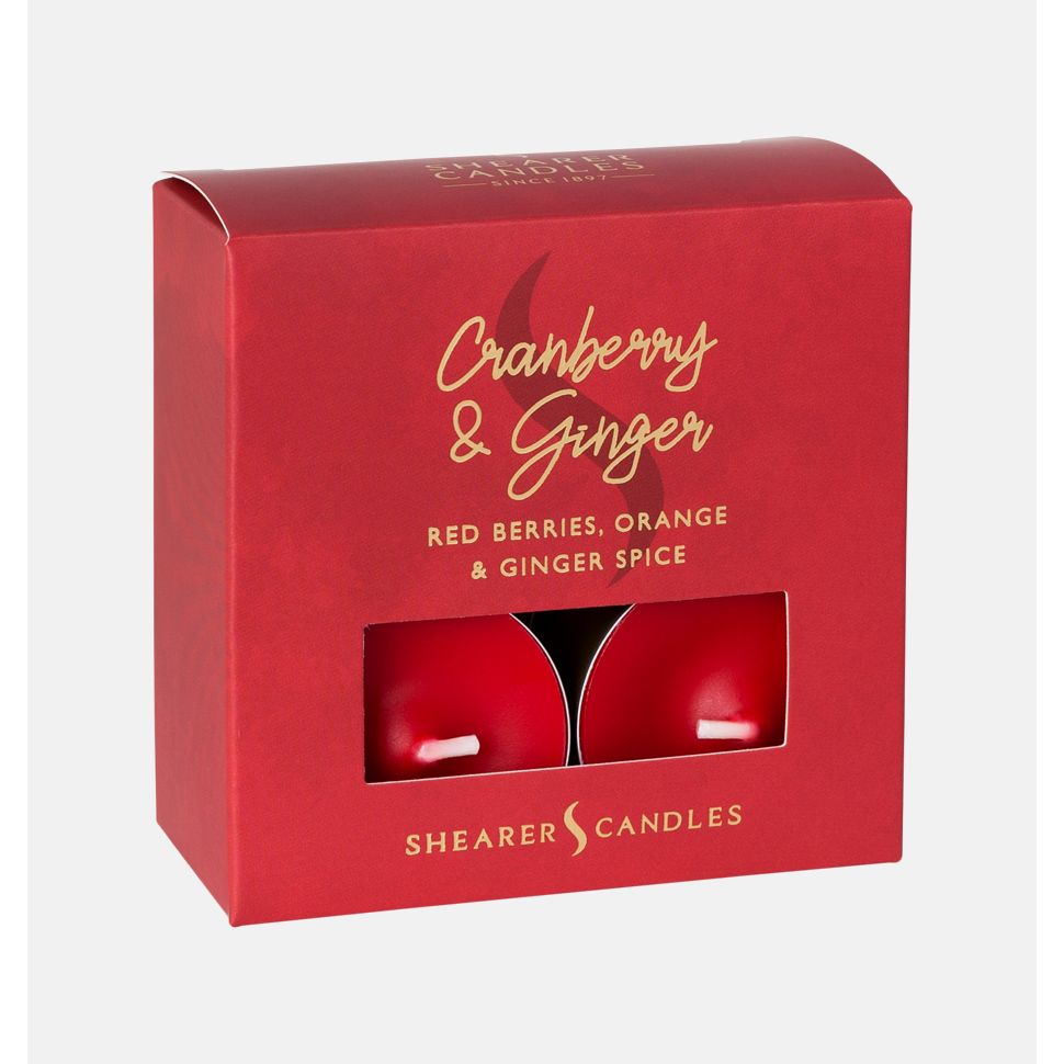 Cranberry & Ginger Scented Tealights (Box of 8) - Re-vived