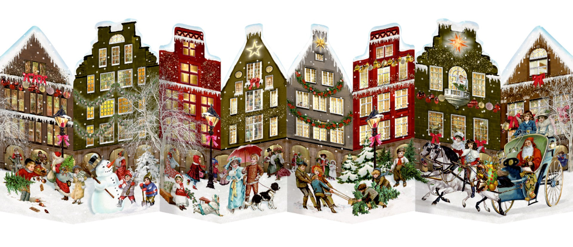 Free-Standing Christmas Street Advent Calendar - Re-vived