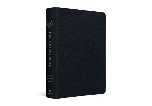 ESV Men's Study Bible, Black Genuine Leather - Re-vived