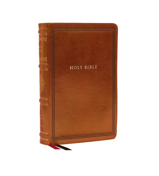 KJV Wide-Margin Referebce Bible, Brown, Red Letter - Re-vived