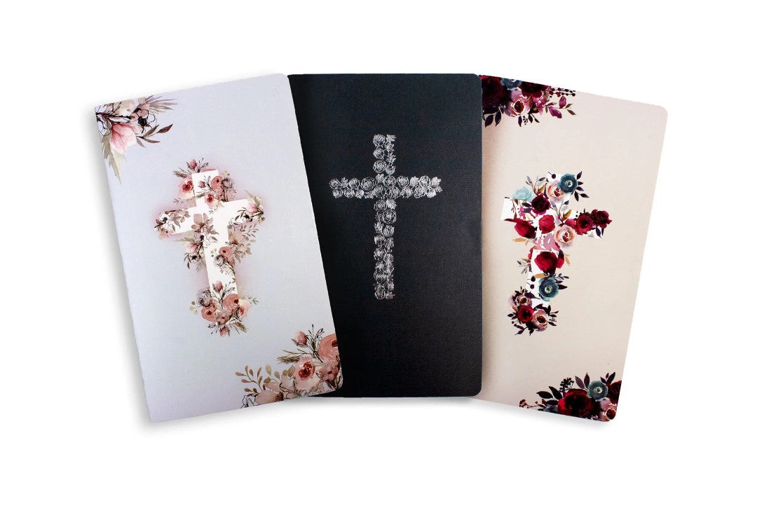 Floral Cross Journal (pack of 3) - Re-vived