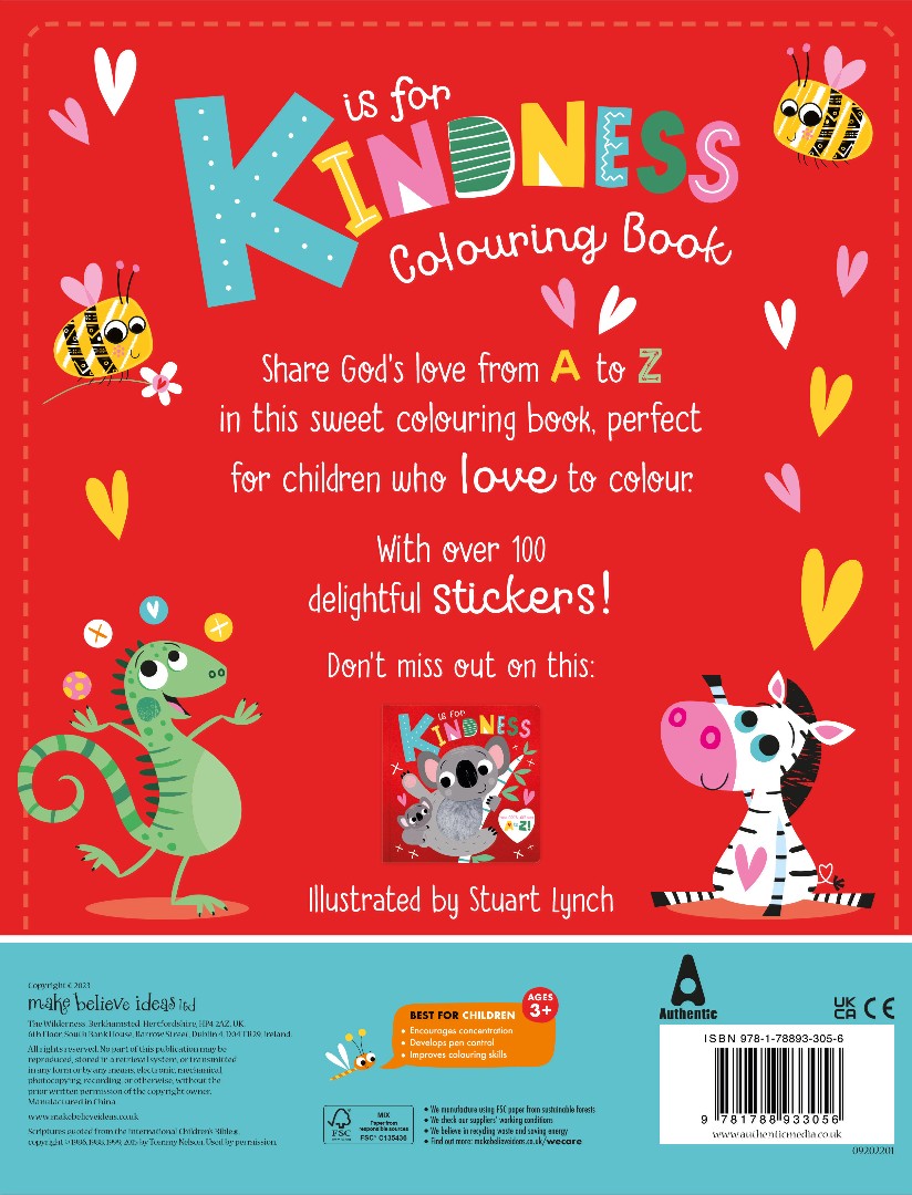 K is for Kindness Colouring Book - Re-vived