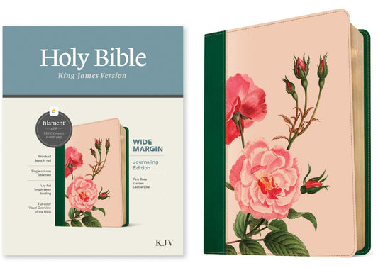 KJV Wide Margin Bible, Filament Edition, Pink Floral - Re-vived