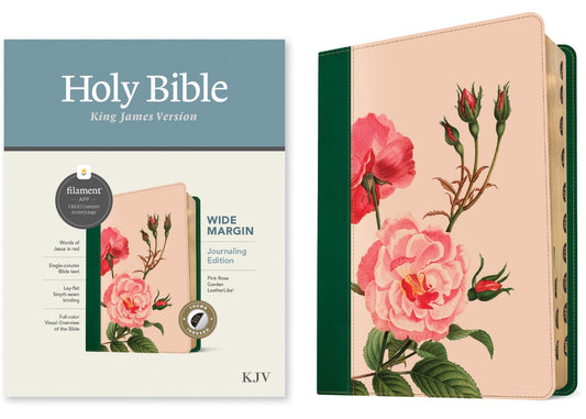 KJV Wide Margin Bible, Filament Edition, Pink Floral - Re-vived