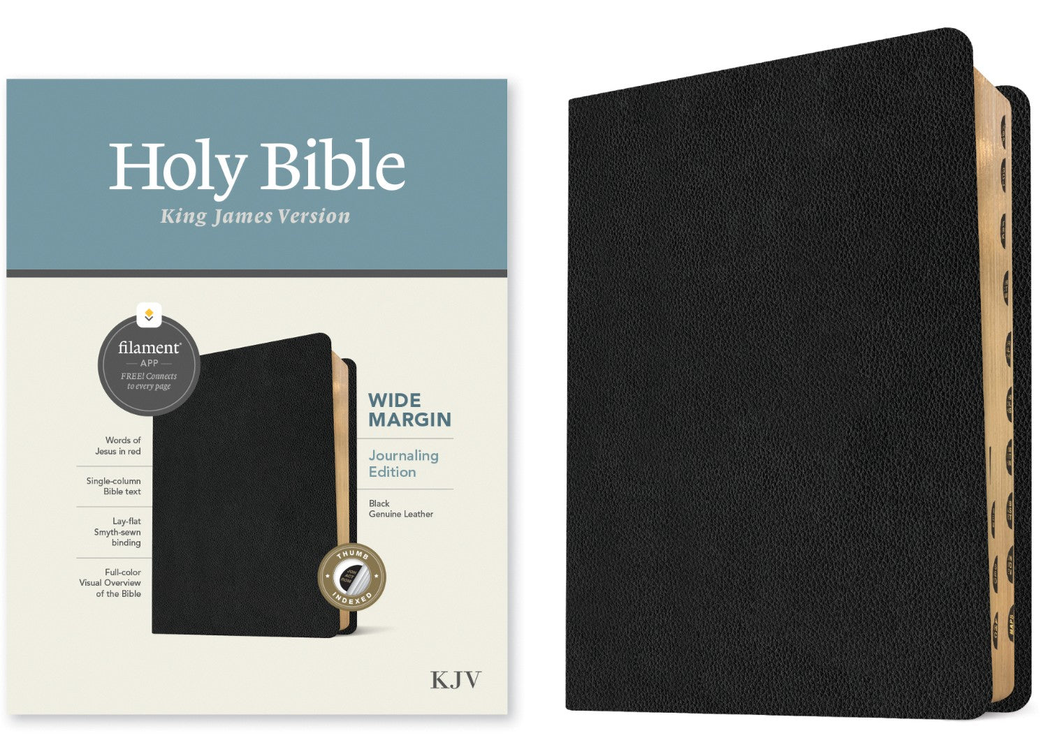 KJV Wide Margin Bible, Filament Enabled Edition, Black - Re-vived