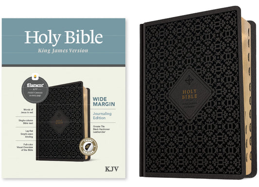 KJV Wide Margin Bible, Filament Enabled Edition, Black Tile - Re-vived