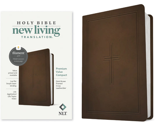 NLT Premium Value Compact Bible, Filament Edition, Brown - Re-vived