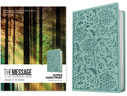 The Message Super Giant Print, Teal Berries - Re-vived