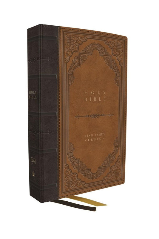 KJV Giant Print Thinline Bible, Brown, Indexed - Re-vived